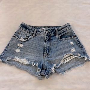 Pacsun High Rise ripped Jean Shorts. Size: 22, Color: Denim